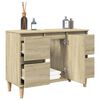 vidaXL Sink Cabinet Sonoma Oak Engineered wood, Solid eucalyptus wood