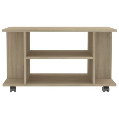 vidaXL TV Stand with Castors Sonoma Oak 31.5"x15.7"x15.7" Engineered Wood