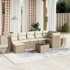 vidaXL Garden Sofa Set Beige Poly Rattan 7 Piece Modular