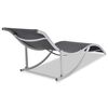 vidaXL Sunlounger Set of 2 Black and Grey Textilene fabric, Aluminum, Iron