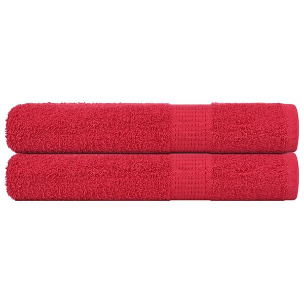 vidaXL Sauna Towel Set of 2 Red 100% Cotton 31.5 x 78.7 in