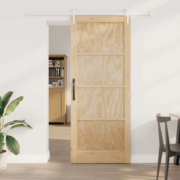 vidaXL Sliding Door ORKDAL Brown 33.86 x 83.07 in Solid Pine Wood