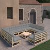 vidaXL Garden Lounge Set Natural Wood Solid Pinewood
