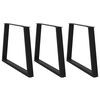 vidaXL Dining Table Leg Set of 3 Black Powder-coated steel