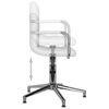 vidaXL Swivel Office Chair White Faux Leather, Chromed Steel, Foam Medium