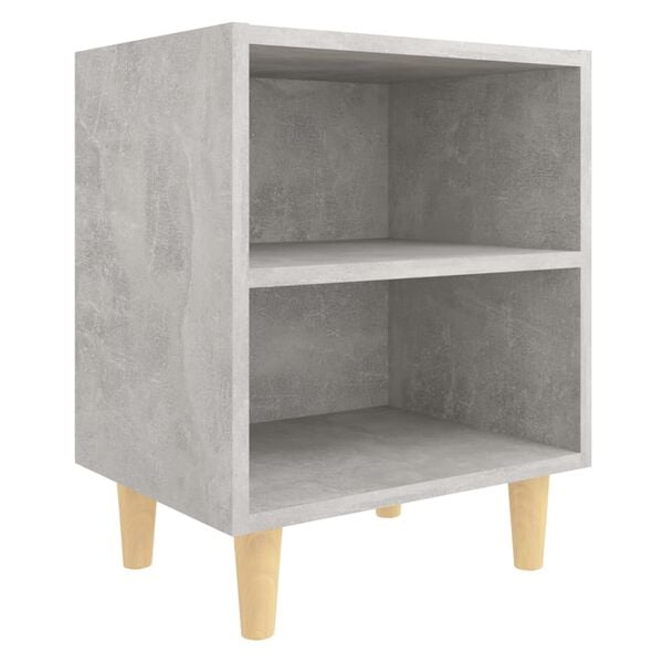 vidaXL Bed Cabinet Concrete Grey Engineered wood, Solid eucalyptus wood
