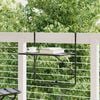 vidaXL Balcony Table Black Steel Medium Foldable Balcony Table