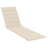 vidaXL Sun Lounger Cream Solid Teak wood Large Multi-Position Backrest