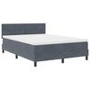 vidaXL LED Box Spring Bed Dark Grey 55.12 x 74.80 in Velvet