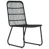 vidaXL Dining Set Black Poly rattan, powder-coated steel, glass Large