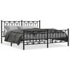 vidaXL Bed Frame Black Steel 72 x 84 in Bed Frame Rectangular Modern
