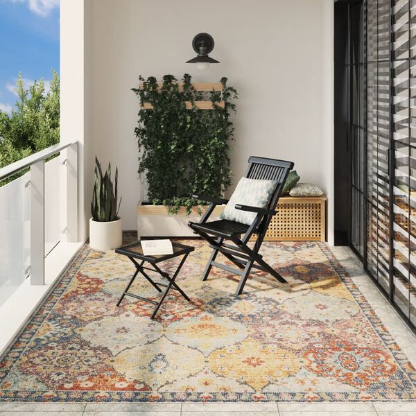 vidaXL Rug Multicolor 100% Polypropylene 94.5 x 133.9 in Durable Rug