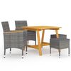 vidaXL Dining Set Grey Solid Acacia wood 5 Piece Set Ergonomic
