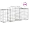 vidaXL Gabion Basket Set of 40 Silver Galvanized Iron Large