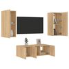 vidaXL TV Wall Unit Sonoma Oak Engineered Wood Medium TV Wall Unit