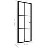 vidaXL Interior Door ESG Glass and Aluminum 29.9"x79.3" Black