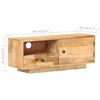 vidaXL TV Cabinet Natural mango wood Solid mango wood Medium TV Cabinet