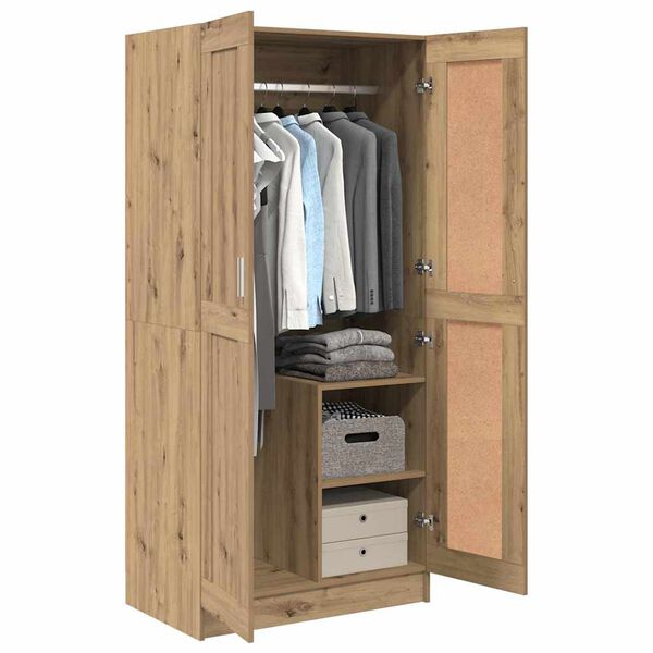 vidaXL Wardrobe Artisian Oak 32.48 x 20.28 x 70.87 in Engineered Wood