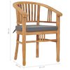vidaXL Patio Dining Set Set of 4 Dark grey Fine sanded teak hardwood