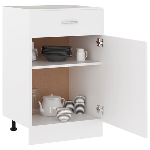 vidaXL Drawer Bottom Cabinet White Engineered wood Kitchen Cabinet