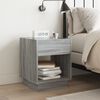 vidaXL Bedside Table Grey Sonoma Engineered wood, Glass