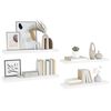 vidaXL Wall Shelf Set of 4 Shiny White Honeycomb MDF, Metal