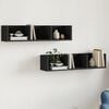 vidaXL Wall Cabinets Set of 2 Black Engineered wood Medium