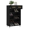 vidaXL Shoe Cabinet Black Engineered wood Medium Shoe Cabinet