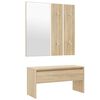 vidaXL Hallway Furniture Set Sonoma oak Engineered wood, acrylic Medium