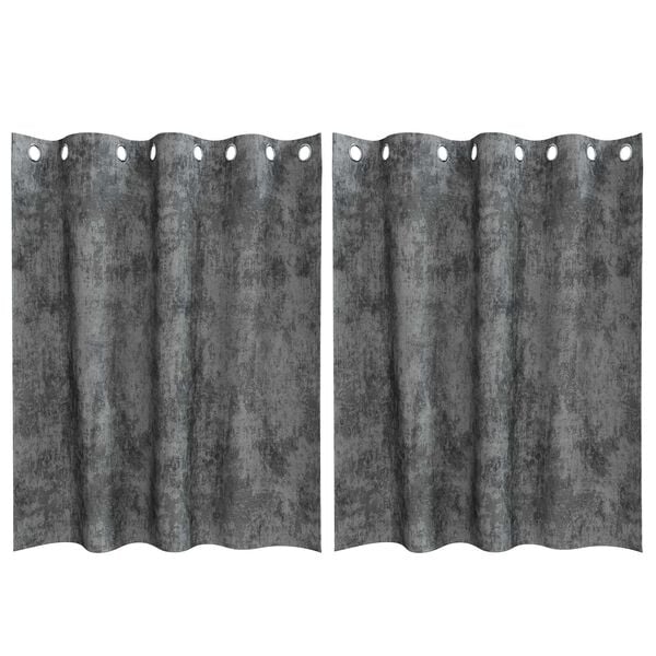 vidaXL Curtain with Curtains 2 pcs Gray 55.1" x 55.1" Velvet