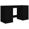 vidaXL Desk With Cabinet Black Engineered wood Medium Desk With Cabinet