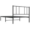vidaXL Bed Frame Black Powder-Coated Steel Twin Bed Frame Rectangular