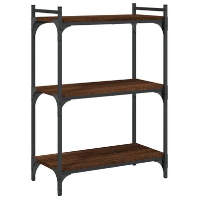 vidaXL Bookcase 3-Tier Brown Oak 23.6"x11.8"x33.9" Engineered Wood