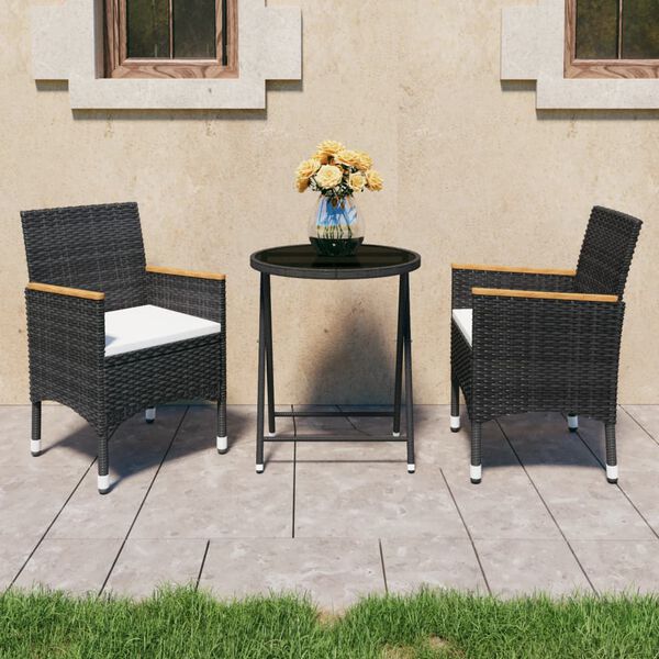 vidaXL Bistro Set Black, Cream
