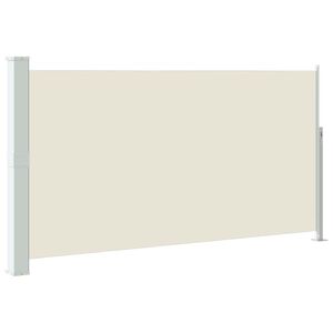 vidaXL Side Awning Cream Polyester (Screen), Steel (Stand) 63x118 in