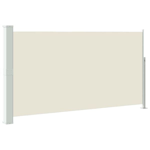 vidaXL Side Awning Cream Polyester (Screen), Steel (Stand) 63x118 in