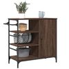 vidaXL Kitchen Trolley Brown Oak 34.4"x15.2"x33.3" Engineered Wood