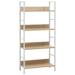 vidaXL Shelf Cabinet Oak and White Engineered wood, steel Medium