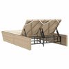 vidaXL Double Sun Lounger with Cushions Beige Poly Rattan