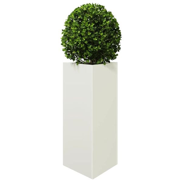 vidaXL Garden Planter White Steel Large Durable Garden Planter
