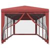 vidaXL Party Tent with 8 Mesh Sidewalls Red 9.8'x29.5' HDPE