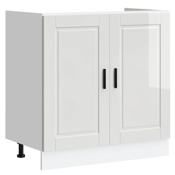 vidaXL Sink Base Cabinet High gloss white Engineered wood Medium