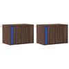 vidaXL Wall-mounted Bedside Cabinet Set of 2 Brown oak Engineered wood