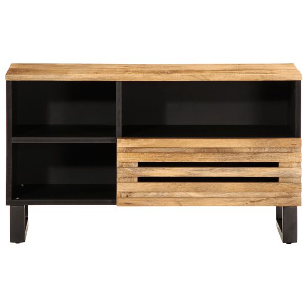 vidaXL TV Cabinet Brown Solid Mango Wood, Steel Medium TV Cabinet