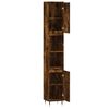 vidaXL Bathroom Cabinet Smoked Oak Engineered Wood, Iron Tall
