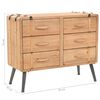 vidaXL Drawer Cabinet Natural wood Solid fir wood, MDF, steel
