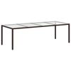 vidaXL 11 Piece Patio Dining Set with Cushions Brown Poly Rattan and Glass