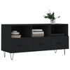 vidaXL TV Cabinet Black Engineered wood, iron TV Cabinet Rectangular
