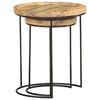 vidaXL Coffee Table Brown and black Solid mango wood, powder-coated steel