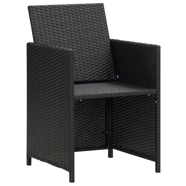 vidaXL Outdoor Dining Chair Set of 2 Black and Cream White Steel Frame